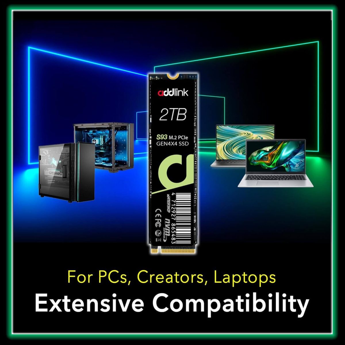 Addlink S93 2TB PCIe 4.0 M.2 Gen 4 Memory Expansion SSD - Image 2