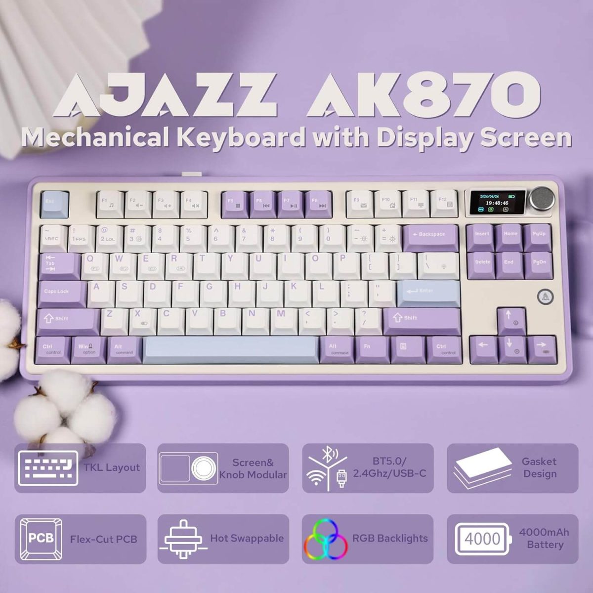 Ajazz AK870 (Hyacinth Switch) Keyboard - Image 5