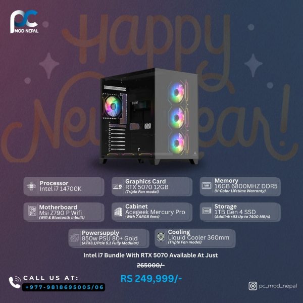 High-End Intel i7 14700K + RTX 5070 Gaming PC