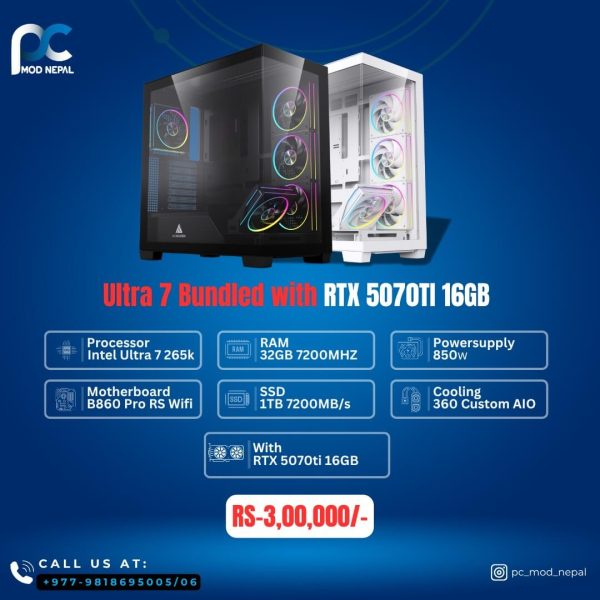 Intel Ultra 7 265K + RTX 5070 Ti 16GB