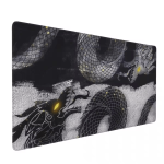 Twin Dragon Black and White Mousepad