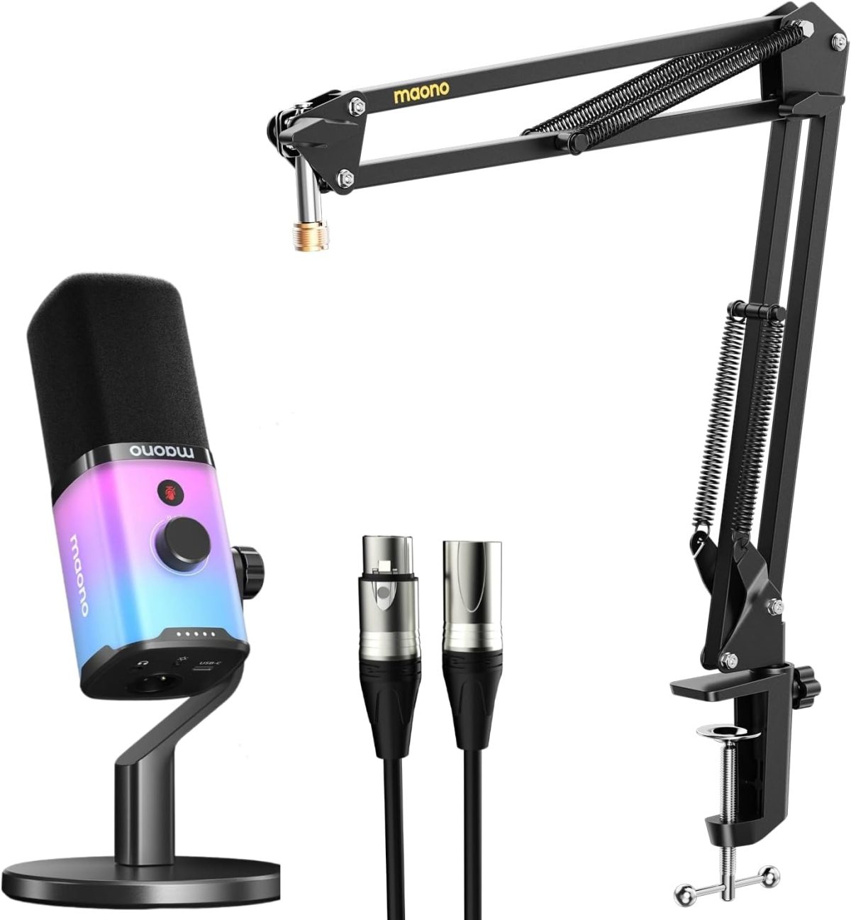 Maono PD100X RGB Mic Set With Boom Arm - Image 9