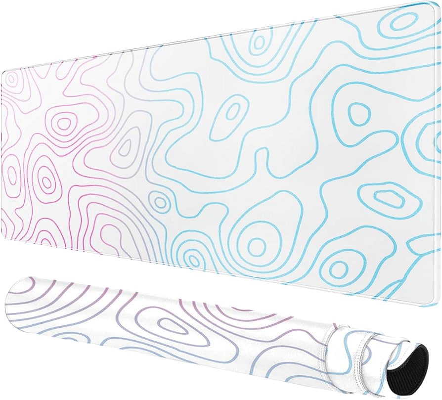 White Gradient Topographic Mousepad