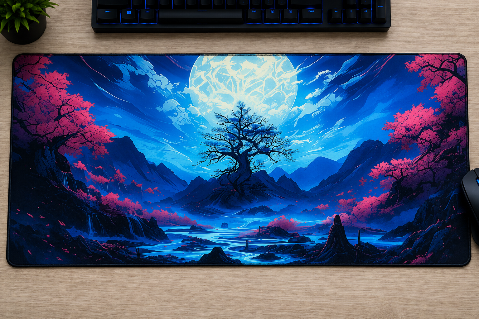 Full Blue Moon Mousepad