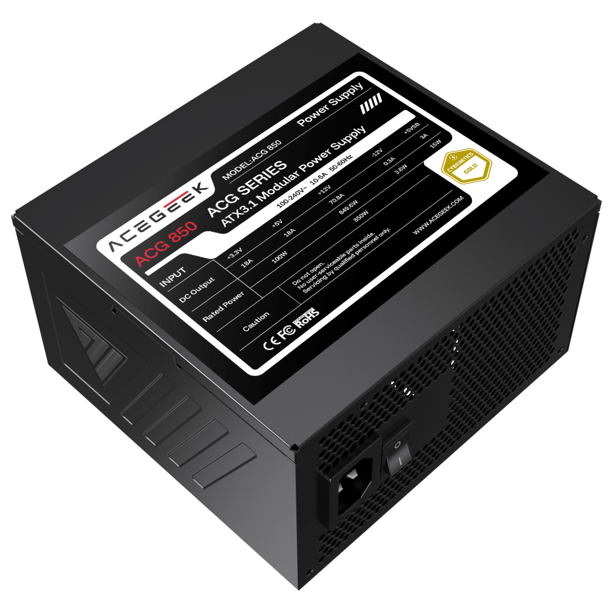 Acegeek  ACG850W Cybenetics Gold Power Supply - Image 9