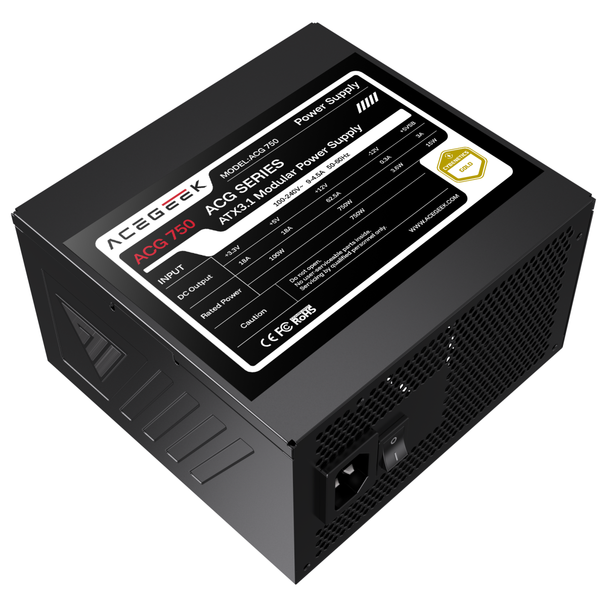 Acegeek ACG750W Cybenetics Gold Power Supply - Image 10