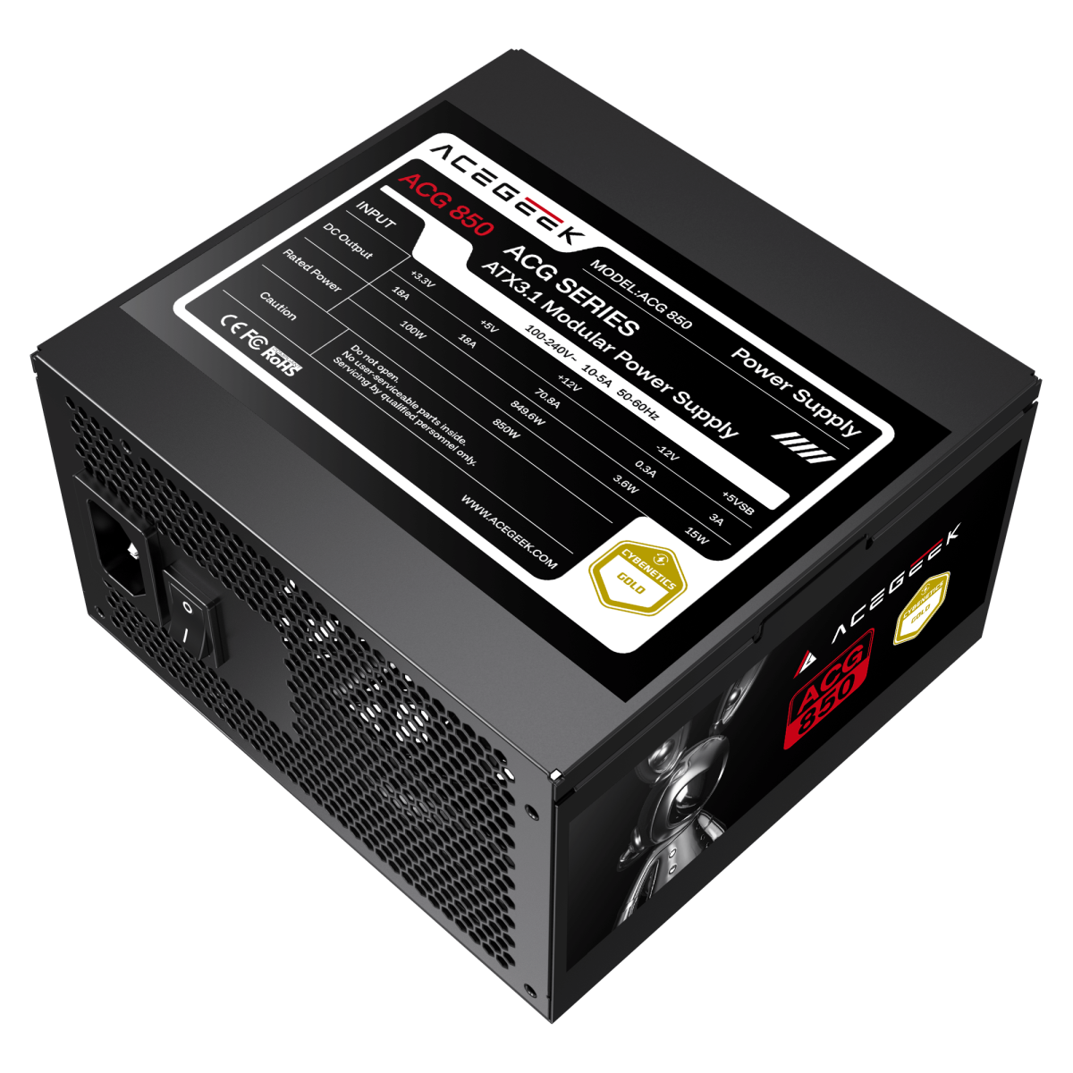 Acegeek  ACG850W Cybenetics Gold Power Supply - Image 10