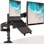 NB North Bayou H180-FP Dual Monitor Mount with Laptop Tray